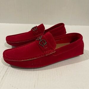 Men’s Royal Shoes Red Velvet Slip On Business Loafers Size 7 US!